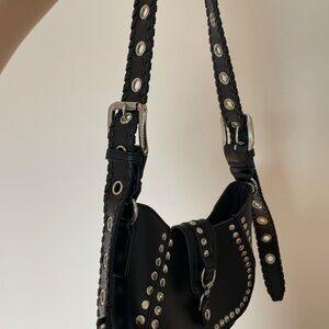 Urban Outfitters Black Studded Shoulder Bag